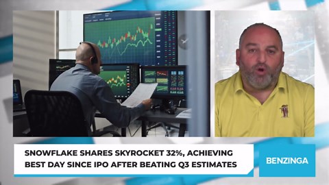 Snowflake Shares Skyrocket 32%, Achieving Best Day Since IPO After Beating Q3 Estimates