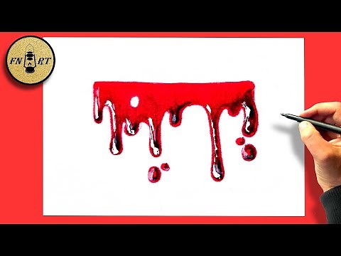 How to draw dripping blood step by step