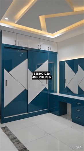 sir ye flush door wardrobe false ceiling design aur tv unit design #viral #home #interior #jmd