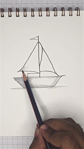 Easy Boat Pencil Drawing Step by Step for Beginners #shortsfeed #shorts #boat #pencilart #drawing