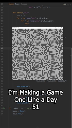Making a Game One Line a Day (day 51) #everyday #coding #gamedev #python #raylib