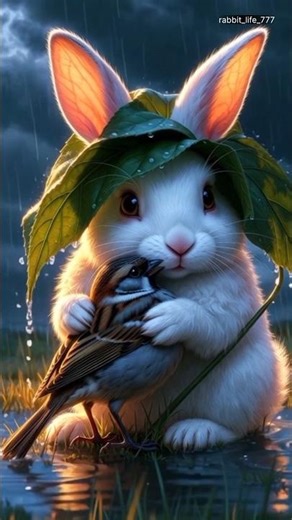 “Little Rabbit Saves a Broken Bird | Heart-Touching Animal Friendship Story”