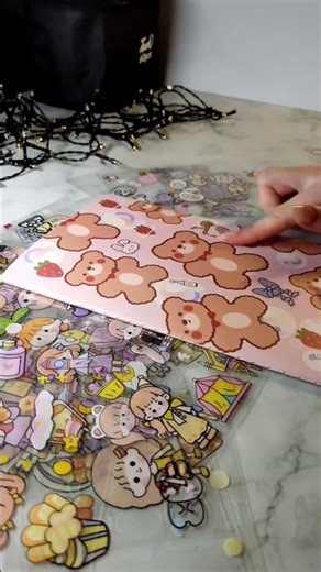 ASMR Notebook Decorating ✨ASMR 노트 꾸미기🍓🐻#다꾸 #diy #papercraft #sticker #수제스티커 #종이공예 #asmr
