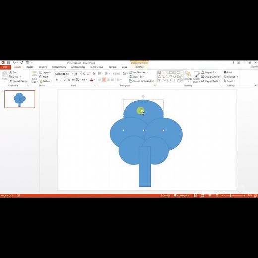 Drawing a tree in PowerPoint using basic shapes #powerpoint