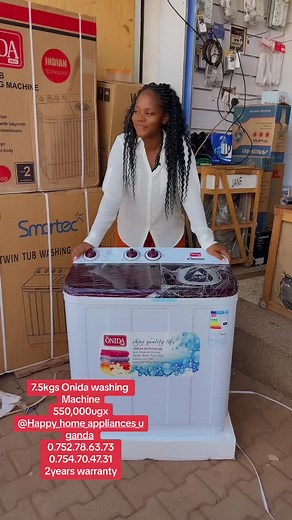 7.5kgs Onida Washing Machine Available at Happy Home Appliances Uganda