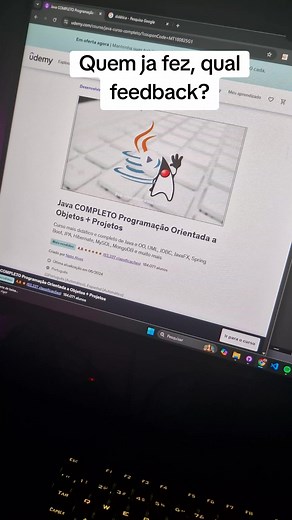 🚀 Java Completo do *Nélio Alves* (falei errado no video) e já colocando em prática! 💻🔥 Um dos cursos mais recomendados para quem quer dominar programação do zero ao avançado. #Java #Programação #Estudos #Dev #CursoJava