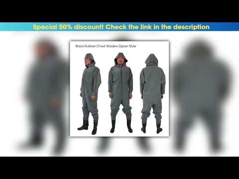 Must Buy 1mm Men Women Zip Black Rubber Waders with Boots Waterproof Breathable Hunting Pants Respi