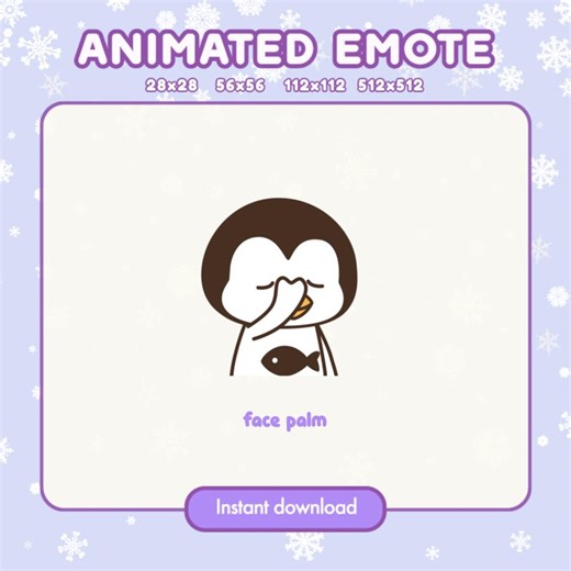 Facepalm Penguin Animated Emote | Twitch Discord Reaction GIF (digital Download) - Etsy
