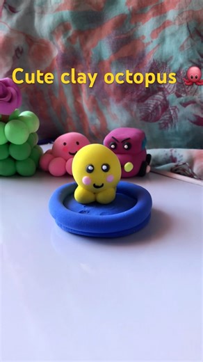 This cute little octopus 🐙 turned out so cute 🥰 #clayart #viralvideo