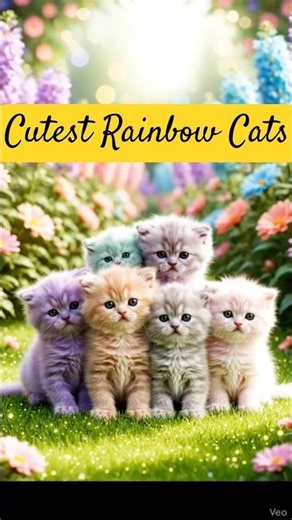 World’s Cutest Pastel Rainbow Kittens 🌈 Pure Happiness #aivideo #aicat #kitten #catlovers #cutecat