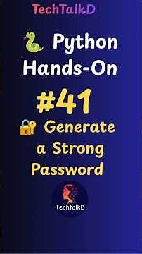 🔐 Python Hands-On #41 | Generate a Strong Password in Python | Beginner Friendly 🐍