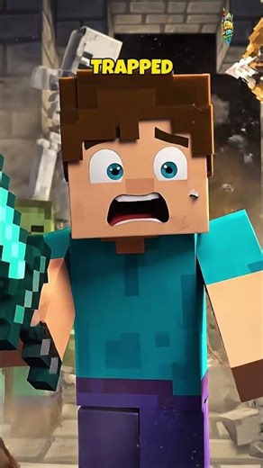 Hidden Wall Behind Steve and Alex | #minecraftshorts