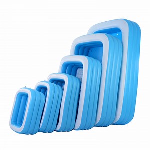 [Hot Item] PVC Blue and White Rectangular Inflatable Swimming Pool Children's Bathing Pool Outdoor Large Family Pool Buying Agent