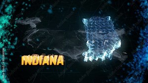 Indiana US federal state border map outline, news events, exit polls, sightings