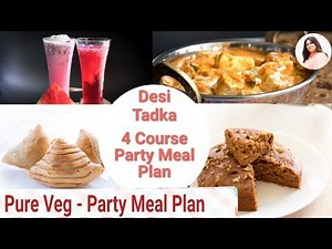 Full Party Meal Plan- 4 Course Plan, Drinks, Starter, Main course, dessert