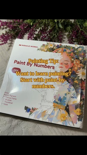Want to learn painting? Try paint-by-numbers first 🎨 It’s a beginner-friendly way to practice color matching, brush strokes, and painting techniques. 🎨🩷 #paintbynumber #art #painting #beginnerart #paintingtips