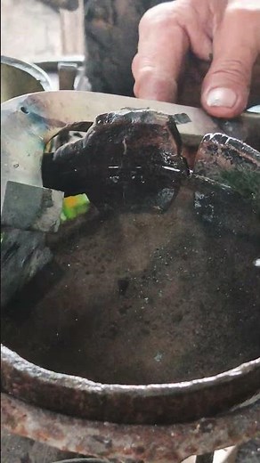 The gilding process uses water and oil #blacksmith #blacksmithing #usa
