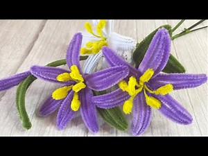 How to make a Pipe Cleaner Flower| Pipe Cleaner Craft - lily Flower, Pipe Cleaner flower tutorial