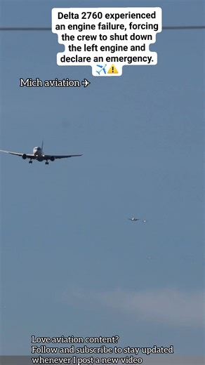 Delta 2760 experienced an engine failure, forcing the crew to shut down the left engine and declare an emergency. ✈️⚠️ #micma #planes #aviation #fblifestyle #reels | Mich Mwakapiki