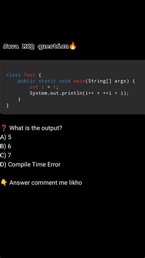 Java MCQ Question 🔥 Guess the output this program 🤟 #java #coding #short#codingritesh | Coding ritesh