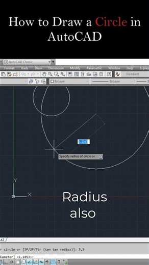 AutoCAD Commands 02: CIRCLE Command – The Basics. #autocad #shorts #fast #engineering