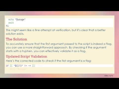 How to Ensure Your Bash Script Arguments are Flags