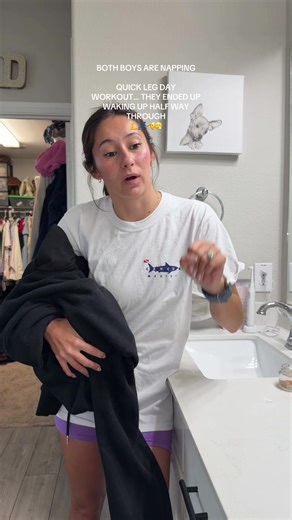 Not even 15 minutes into the workout Forrest woke up 😂😂 I’m trying to be a MOMMY this summer and summer bods are made in the winter 🫡❄️ #workout #momof2 #legday #naptime #postpartumbody @HYDROJUG