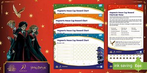 Harry Potter: Hogwarts House Cup Reward Charts for Home