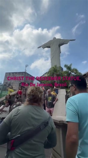 Going up stairs to Christ the Redeemer statue in Rio de Janeiro, Brazil. TRAVEL WITH HAN