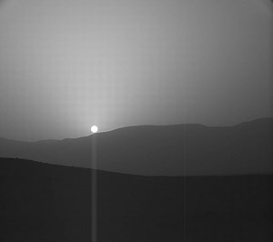 A Sunset on Mars Captured by the Curiosity Rover