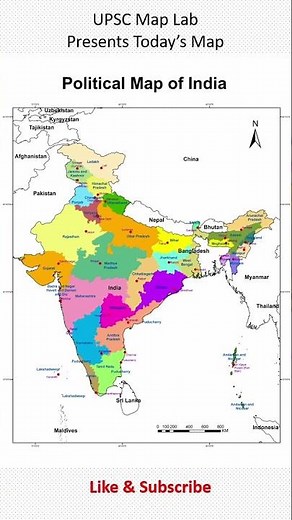 Political Map India #geography #geographythroughmaps #upsc #hist