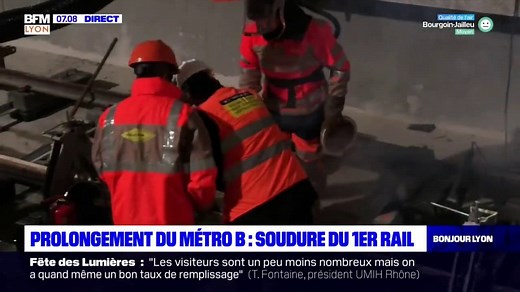 Prolongement du métro B à Lyon: les premiers rails posés
