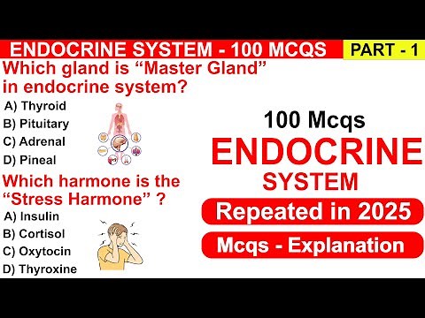 Endocrine Glands mcqs | Endocrine system anatomy and physiology | hormone mcq | #endocrinegland