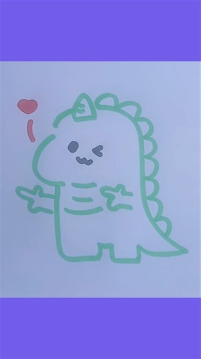 How to Draw a Cute Baby Dinosaur 🦖#HowToDraw #CuteDinosaur #BabyDinosaur #EasyDrawing #shorts