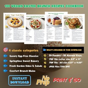 100 Vegan Easter Brunch Recipes: Egg-Free Cooking Curriculum for Life Skills & C