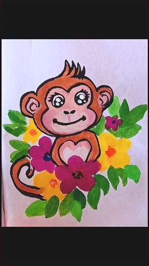 #shorts#cute monkey drawing video #art #monkey#painting#drawing #easy drawing