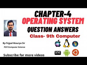Chapter 4 Operating System | Question Answers | Class IX Computer | CBSE Board