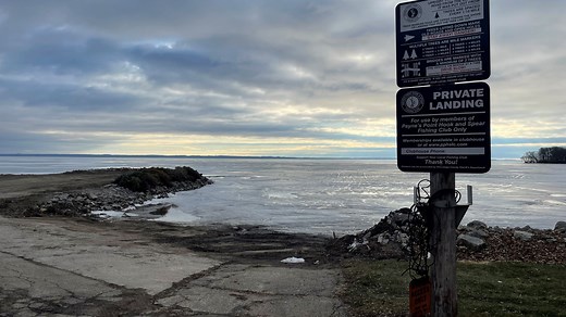 Dangerous ice conditions on Lake Winnebago's western shoreline on eve of spearing opener