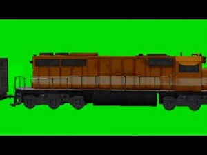 Freight Train Passing By Green Screen