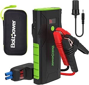 Bolt Power G33A 12V Car Jump Starter 1500A Peak Battery Booster for Gasoline Engines up to 8L, Diesel Engines up to 6.5L, Dual USB Ports and Type-C Portable Power Pack, Built-In LED Flashlight
