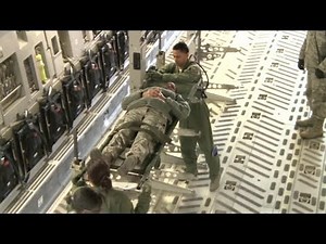 U.S Air Force Aeromedics Configure C-17 Globemaster III Aircraft
