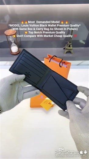 🔥🔥Most Demanded Model 🔥 🔥 *MODEL: Louis Vuitton Black Wallet Premium Quality*(With Same Box)