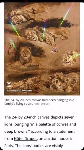 Here’s a very Special Tribute to FERDINAND EUGENE DELACROIX who was a French Romantic Artist 👨‍🎨 regarded as the Leader of the French Romantic School. Included in this Reel is an Article I found yesterday on 3/24/25 by Smithsonian Magazine! It details how French auctioneer Mali de Lussac found a treasure: an original oil-on-oil- canvas painting 🖼️ by Eugene Delacroix one of France’s great 19th-century Romantic Artists Titled ‘Study of Reclining Lions’ expected to fetch up to $330,000!This Art
