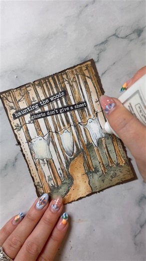 👻✨ Mask. Stamp. WOW. This spooky-cute scene comes together in minutes with: A Walk in the Woods for the backdrop Hangin’ With My Boos for the ghoulish fun Simple masking = instant dimension Perfect for cards, giftables, or even framed Halloween décor! 🎃 https://unitystamp.co/8u3 #UnityStampCo #HalloweenCardmaking #MaskingTechnique #CardmakersOfInstagram #StampingCommunity #PaperCrafting #HandmadeHalloween #CardmakingIdeas #CreepinIntoClearance | Unity Stamp Company