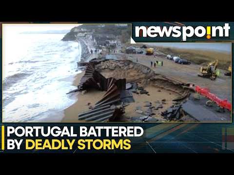 Portugal Storm: Portugal Raises Alert to Maximum Storm Leonardo Strikes | WION NEWSPOINT