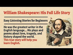 ⭐William Shakespeare: His Full Life Story in Easy English 🔥| Learn English Through Story