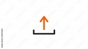 Animated linear uploading files icon. Sharing and loading files to web concept icon design. Uploading process looped icon for web.