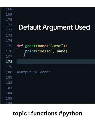 Default Argument Used (functions) #python