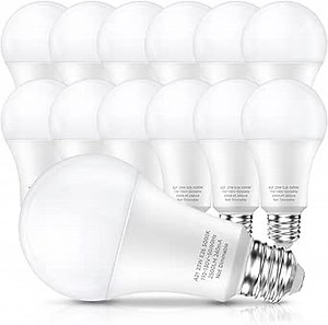 LEDERA 150 Watt LED Light Bulbs, Daylight White 5000K, 2500 Lumens Super Bright LED Bulbs, E26 Base, A21 LED Bulbs 23W Energy Saving, Non-Dimmable Bulbs for Living Room Bedroom Garage Office, 12 Packs