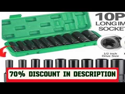 #10Pcs of Extended Socket Head Electric Socket Set Telescopic Socket Head Automotive Maintenance To